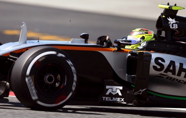 Sergio Pérez celebra el "paso adelante" en la calificación del GP de España